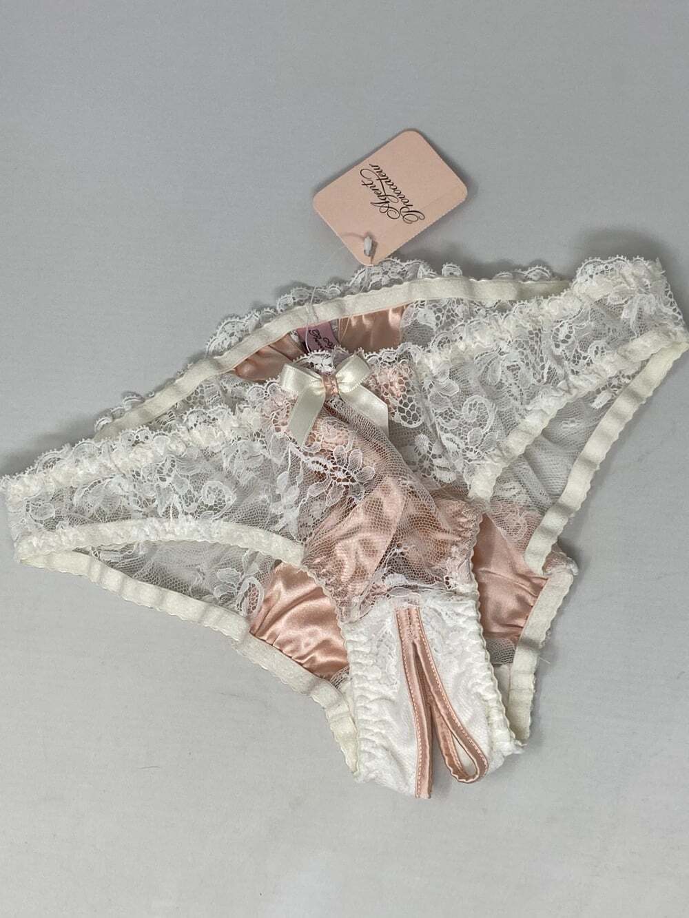 Agent Provocateur Maddy White Pink Ouvert Brief AP3 Medium NWT